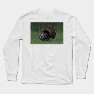 Spring Tom Turkey Strutting in green grass Long Sleeve T-Shirt